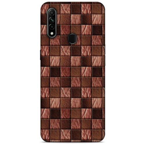 Oppo A31 Kılıf Patchwork (4) Koruma Kılıfı Açık Kahverengi