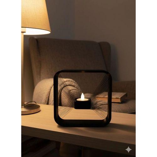 Kare Askılı Mumluk Duvara Asılan Şık Dekoratif Mumluk 16×16 Cm