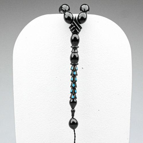 Oltu Taşı Özel Seri  Palmiye Desen İmame Oyma  İşçilikli Tespih