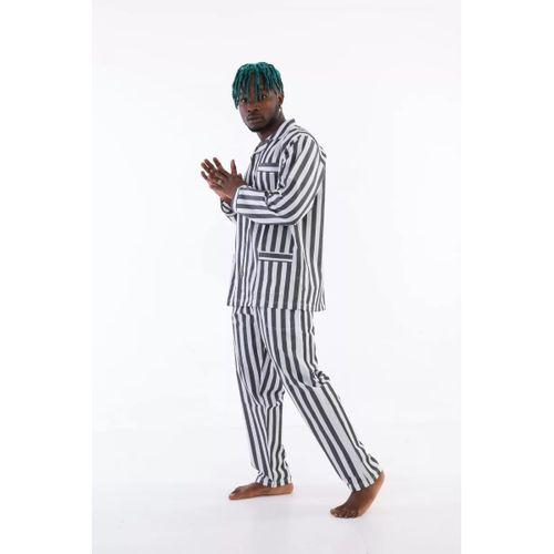 4007 Uzun Kol Çizgili Gaffur Erkek  Pijama Takım