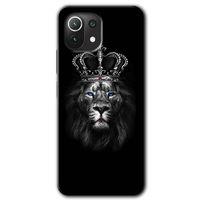 Xiaomi Mi 11 Lite Kılıf Baskılı Kapak - King Lion + 5D Tam Kaplayan Cam