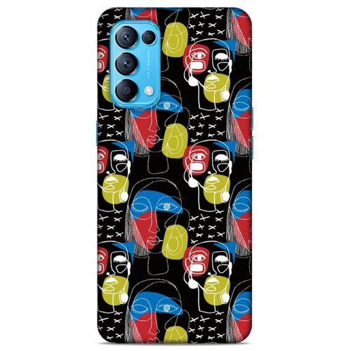 Lopard Oppo Reno 5 5G Uyumlu Kılıf Sürreal Yüzler ♀ (8) Baskılı Kılıf Desenli