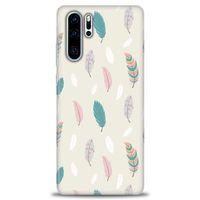 Huawei P30 Pro Kılıf HD Baskılı Kılıf - Tüyler + Tam Ekran Koruyucu