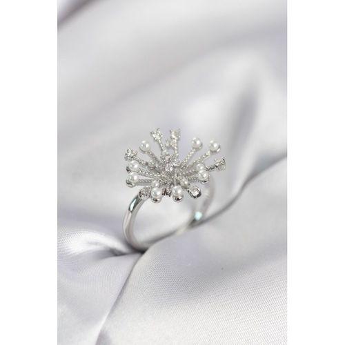 Gümüş Renk Karahindiba Model Zirkon Taşlı Kadın Yüzük