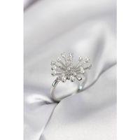 Gümüş Renk Karahindiba Model Zirkon Taşlı Kadın Yüzük