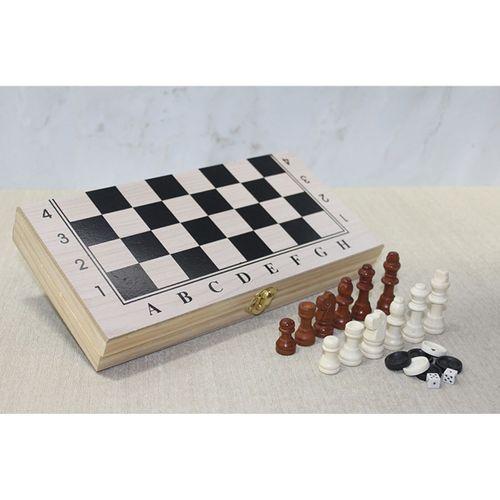 Ahşap Kutulu Satranç ve Tavla Seti