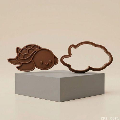 5Li Sevimli Deniz Kaplumbağası Hamur Şekillendirici Kurabiye Ve Oyun Hamuru Kalıbı 9 cm