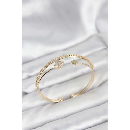 Yonca Model Pirinç Gold Renk Kadın Bileklik