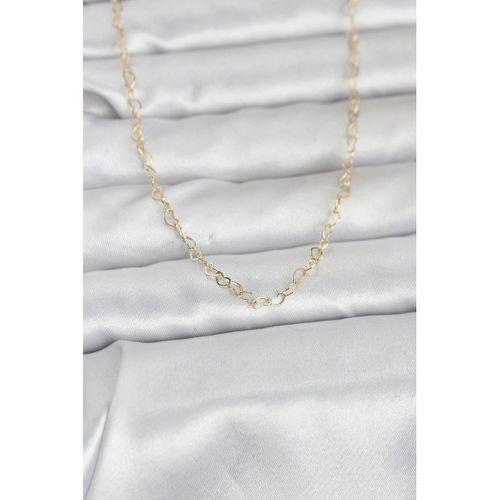 CM 14K Gold Renk Kalp Zincirli 60 cm Kadın Kolye