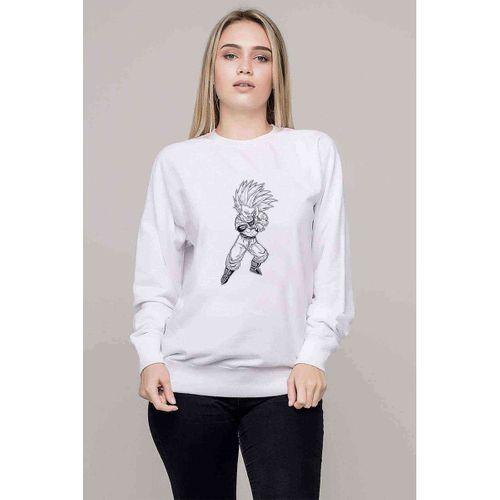 Dragon Ball Baskılı Beyaz Kadın Sweatshirt