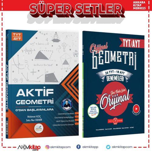 Aktif Öğrenme TYT AYT Geometri 0 dan Başlayanlara ve Orijinal Yayınları 24 TYT 17 AYT Deneme Seti 2 Kitap