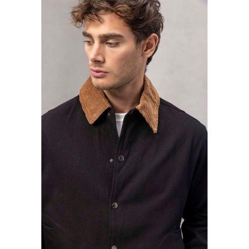Lauri Workwear Tok Kumaş Kadife Yakalı Ceket Siyah - Bezayağı Kumaş Pantolon Siyah