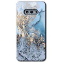 Samsung Galaxy S10e Kılıf Baskılı Kapak - Eski Mermer + 5D Tam Kaplayan Cam