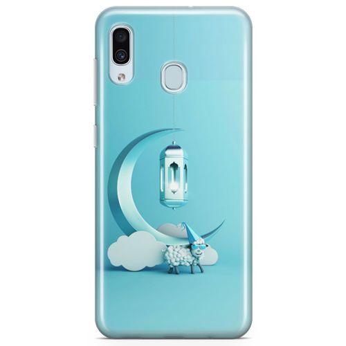 Samsung Galaxy A40 Kılıf Masa Lambası Mavi Arka Kapak Koruma Desenli Full Koruyucu