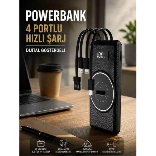 Hızlı Şarj Dijital Göstergeli Powerbankli Çoklu Şarj Özelliği