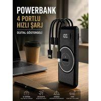 Hızlı Şarj Dijital Göstergeli Powerbankli Çoklu Şarj Özelliği