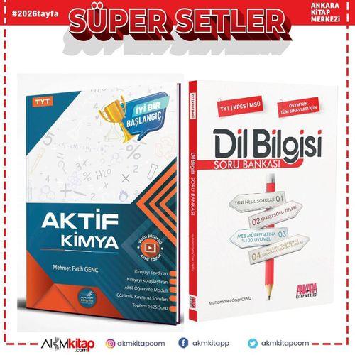 Aktif Öğrenme TYT Kimya 0 dan Başlayanlara ve AKM Dil Bilgisi Soru Bankası Seti 2 Kitap