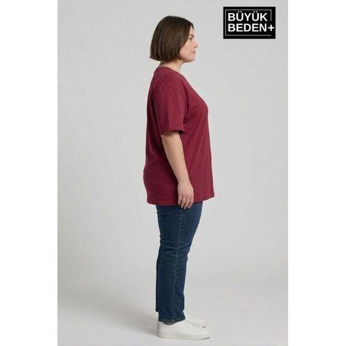 Büyük Beden Kadın Basic Tişört – Pamuklu Düz T-Shirt 3XL-6XL SPR26BTSK510