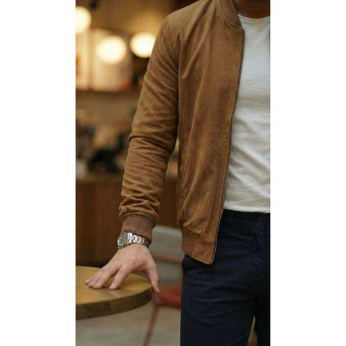 Erkek Scuba Süet Kumaş Bomber Hırka