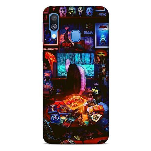 Retro (30) Desen Silicone Case Renkli Samsung Galaxy A40 Kılıf