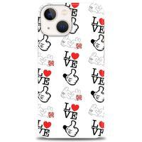 iPhone 14 Kılıf HD Baskılı Kılıf - Love Mickey + Tam Ekran Koruyucu