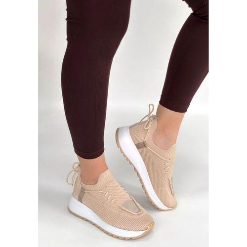 Renji Bej Triko Bağcıklı Spor Ayakkabı