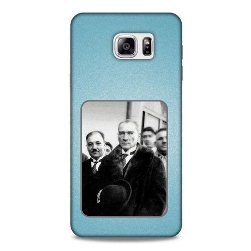 Samsung Galaxy Note 5 Kılıf Atatürk (34) Slim Armor Kılıf Açık Mavi