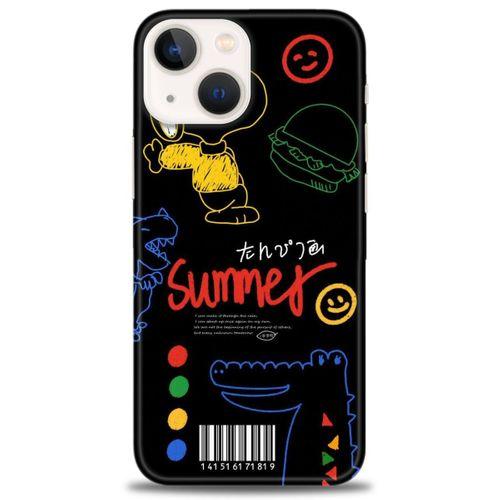iPhone 14 Plus Kılıf HD Baskılı Kılıf - Summer + Tam Ekran Koruyucu