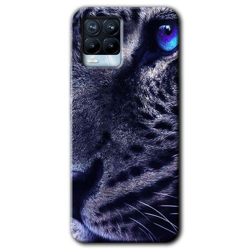 MRCİLETİSİM Realme 8 Kılıf Baskılı Kapak - Kaplan + 5D Tam Kaplayan Cam