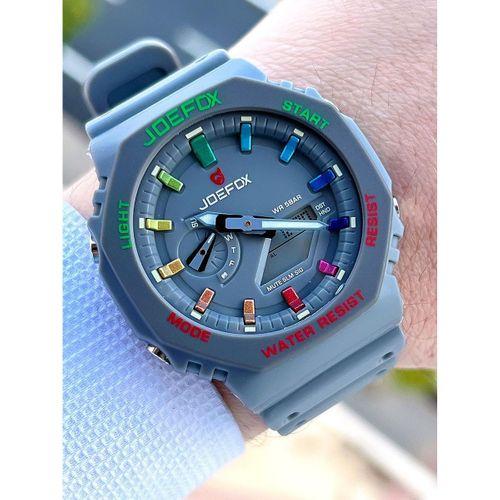 Joefox G-SHOCK Kasa Gri Digital/Analog 5 Atm Suya Dayanıklı 2 Yıl Garantili Spor Kol Saati J-GS16