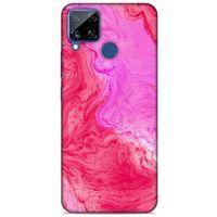 Realme C15 Uyumlu Kılıf Pembe Delisi (11) Tam Koruma Mermer