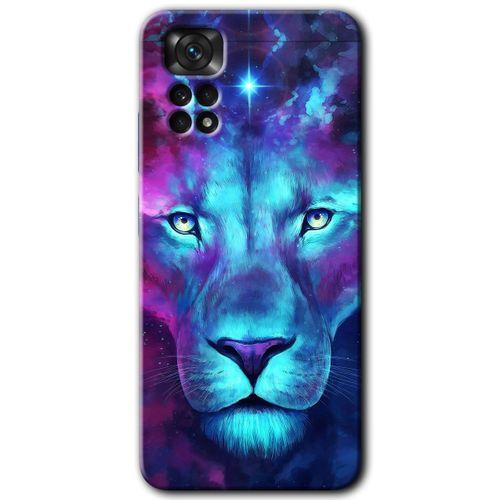 MRCİLETİSİM Xiaomi Redmi Note 11 Pro 5G Kılıf HD Desen Baskılı Arka Kapak+Temperli Cam - Neon Lion