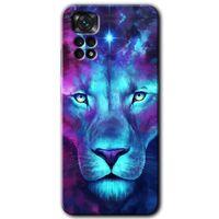 MRCİLETİSİM Xiaomi Redmi Note 11 Pro 5G Kılıf HD Desen Baskılı Arka Kapak+Temperli Cam - Neon Lion