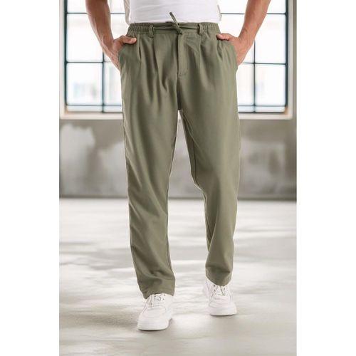 Bezayağı Kumaş Relax Fit Duble Paça Jogger Pantolon - Avcı Yeşili