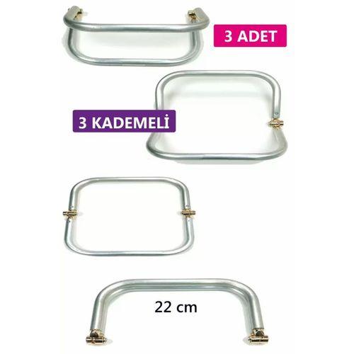 3 Kademeli Gizli Metal Mango Çanta Bursu – 3 Adet - 22 cm - Metal Çanta Aparatı