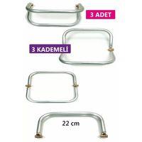 3 Kademeli Gizli Metal Mango Çanta Bursu – 3 Adet - 22 cm - Metal Çanta Aparatı