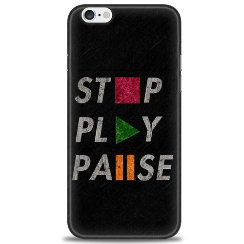 iPhone 6 Plus Kılıf HD Baskılı Kılıf - Stop Play + Tam Ekran Koruyucu