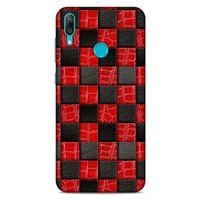 Huawei Y7 Prime 2019 Kılıf Patchwork (47) Crystal Flex Kılıf Siyah Kırmızı