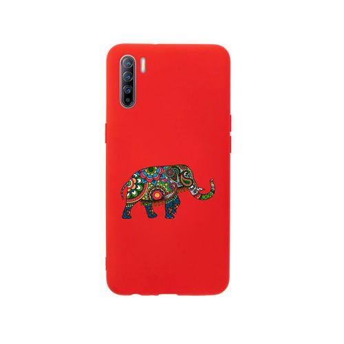 Oppo Reno 3 Mandala Fil Desenli Premium Silikonlu Lila Telefon Kılıfı