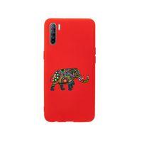 Oppo Reno 3 Mandala Fil Desenli Premium Silikonlu Lila Telefon Kılıfı