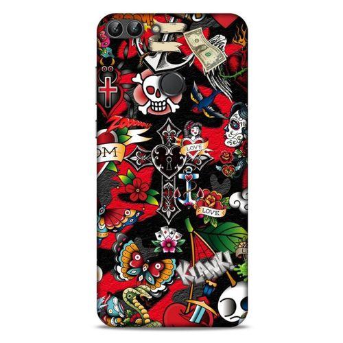 Huawei Psmart Uyumlu Kılıf Motorsiklet (31) TPU Kılıf Kurukafa