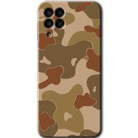MRCİLETİSİM Samsung Galaxy M33 Kılıf Baskılı Kapak - Kamuflaj 10 +Tam Kaplayan Mat Seramik
