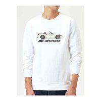 Araba S2000 Baskılı Beyaz Erkek Sweatshirt