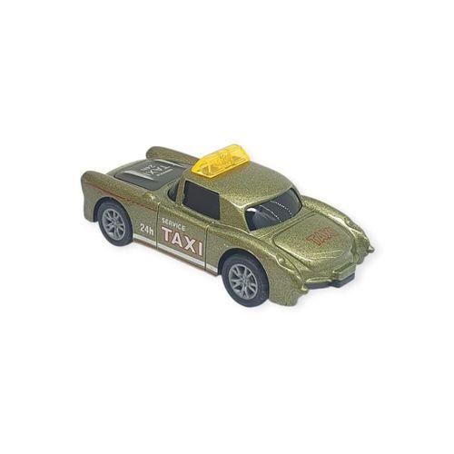 Çek Bırak Metal Küçük Arabalar 8 cm - SH40031 - Haki Taxi