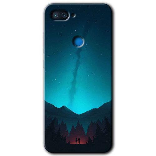 Potkal Hediye Fabrikası Xiaomi Mi 8 Lite Kılıf HD Desen Baskılı Arka Kapak - Night Fores Mount