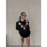 Baskılı T-Shirt Kısa Kol Bisiklet Yaka Regular Rahat Kalıp Günlük Tişört - Siyah