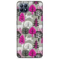 Huawei P40 Lite Kılıf Snowix (31) TPU Kılıf Fuşya Gri