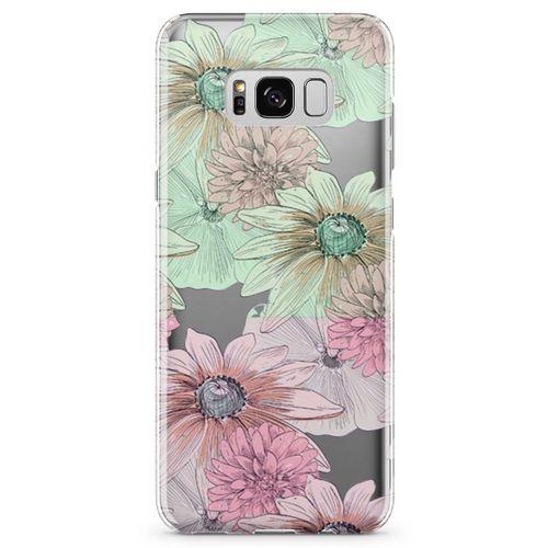 Samsung Galaxy S8 Kılıf Alman Papatyası Arka Kapak Koruma Desenli Full Koruyucu