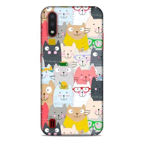 Lopard Samsung Galaxy A01 Uyumlu Kılıf Kediler (33) Hybrid Kılıf Büyükler