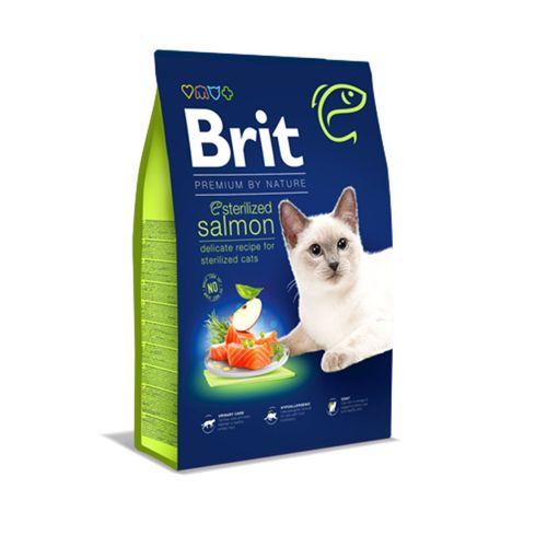Brit Premium By Nature Kısırlaştırılmış Kediler İçin, Somon Balıklı Kuru Mama 8 kg